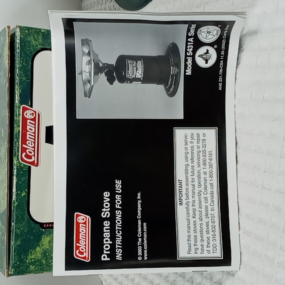 New Old Stock Vintage Coleman Matchlight Propane Stove 5431A700 Single Burner - Picture 11 of 14